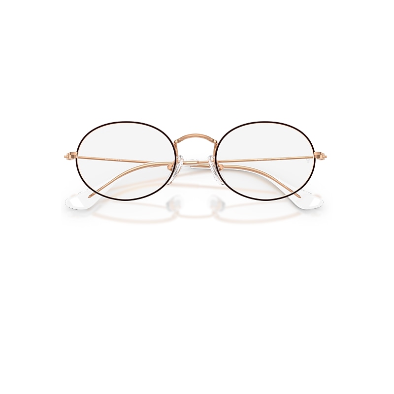 Ray-Ban Oval Optics Kids Optical Rosegold Frame Clear Lenses Polarized 48-19