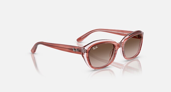 RB9081S KIDS Sunglasses in Striped Pink On Transparent Pink and