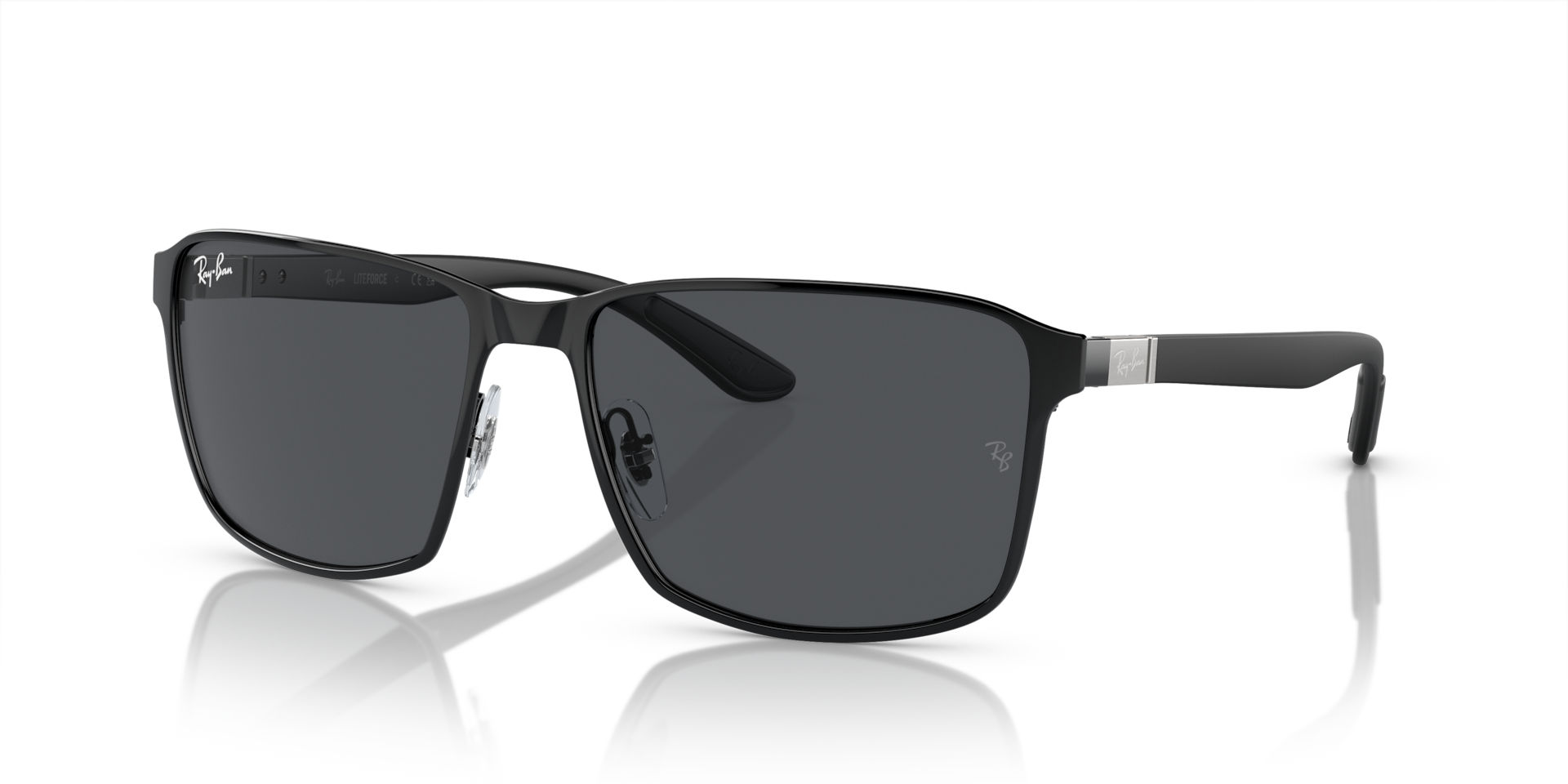 RB3721 Sunglasses in Black On Black and Dark Grey - RB3721 | Ray
