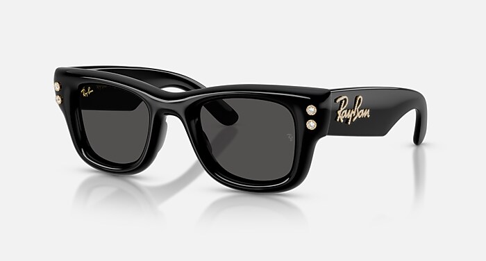 RB4374 Polarized Sunglasses in Black On Transparent and Polarized