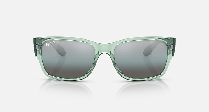Rayban RB4388 フレームポリッシュハバナ レンズグリーン RB4388 Polarized Sunglasses in Transparent Green and Blue