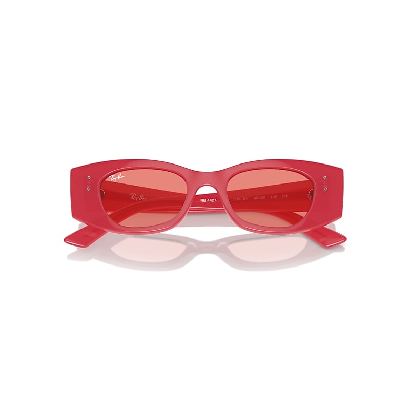 Ray-Ban Kat Bio-based Sunglasses Red Cherry Frame Pink Lenses 49-20