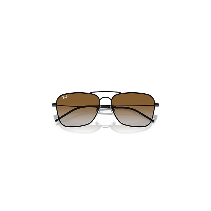 Ray-Ban Caravan Reverse Sunglasses Black Frame Brown Lenses 58-15
