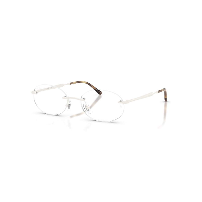 Ray-Ban Eyeglasses   Optics - White Frame Clear Lenses Polarized 52-18, RB3767V