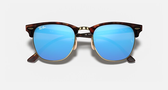 レイバンサングラス Ray-Ban ブルー レイバン公式ストア】 Ray-Ban® CLUBMASTER FLASH LENSES サングラス