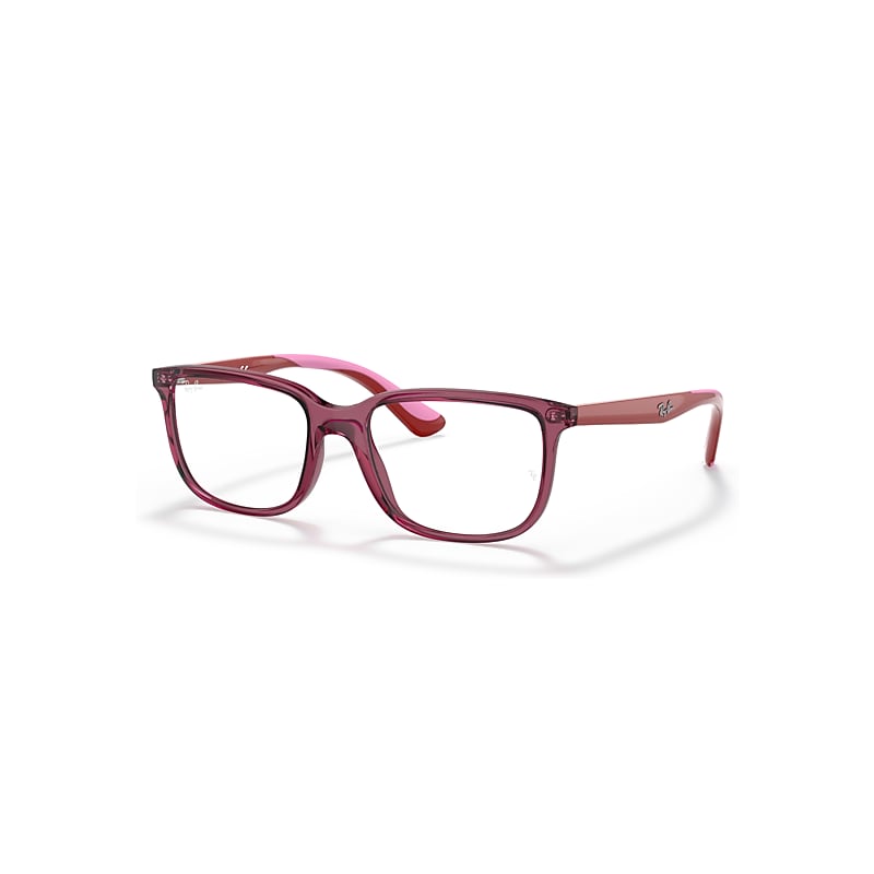 Ray-Ban Eyeglasses Kids Optics Kids - Red On Pink Frame Clear Lenses Polarized 47-16, RB1605 - Image 1