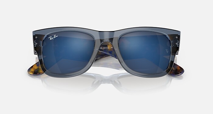 MEGA WAYFARER Sunglasses in Transparent Dark Blue and Blue