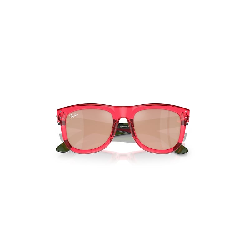 Ray-Ban Wayfarer Reverse Sunglasses Transparent Green Frame Gold Lenses 53-20