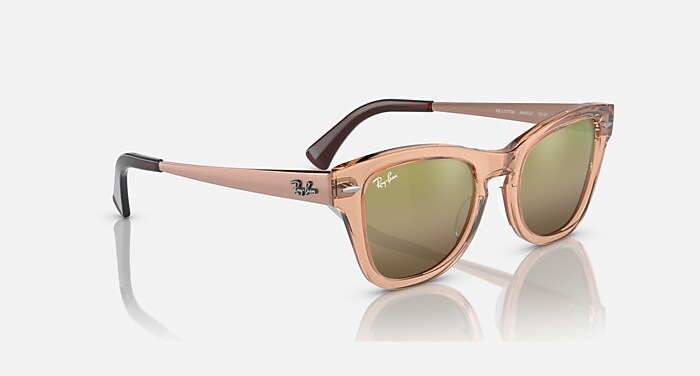 RB0707SM Sunglasses in Transparent Brown and Gold (50-21