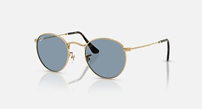 ROUND METAL Polarized Sunglasses in Gold and G-15 Green Polarized