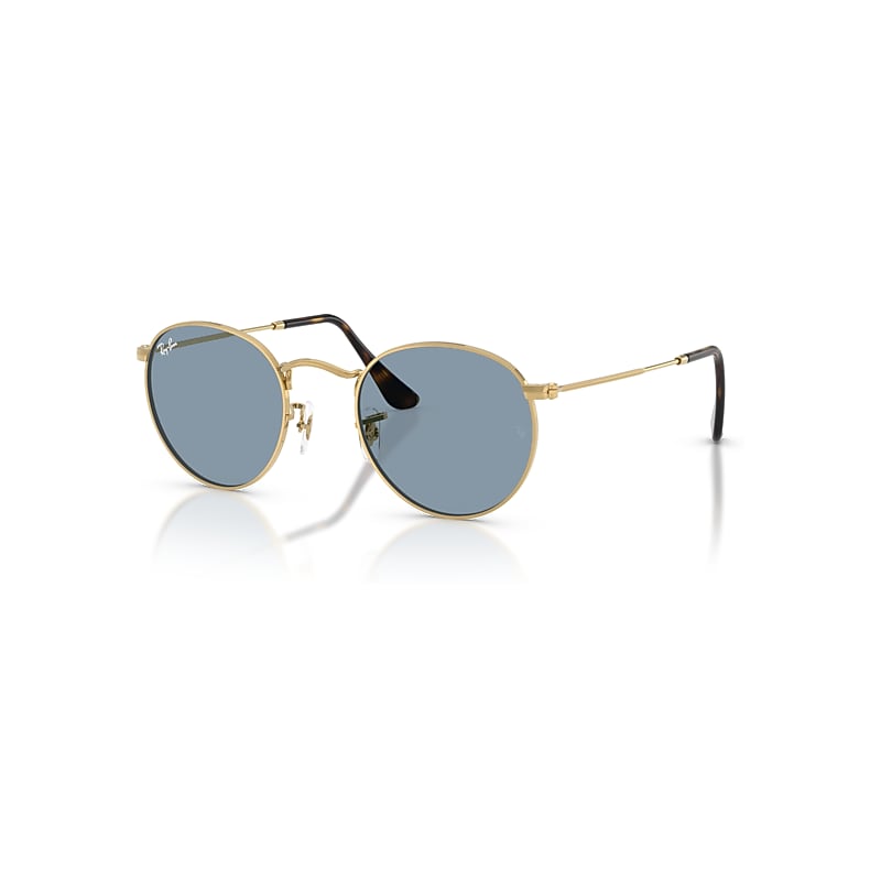 Ray-Ban Round Metal Gafas De Sol Arista Montura Azul Lentes 47-21