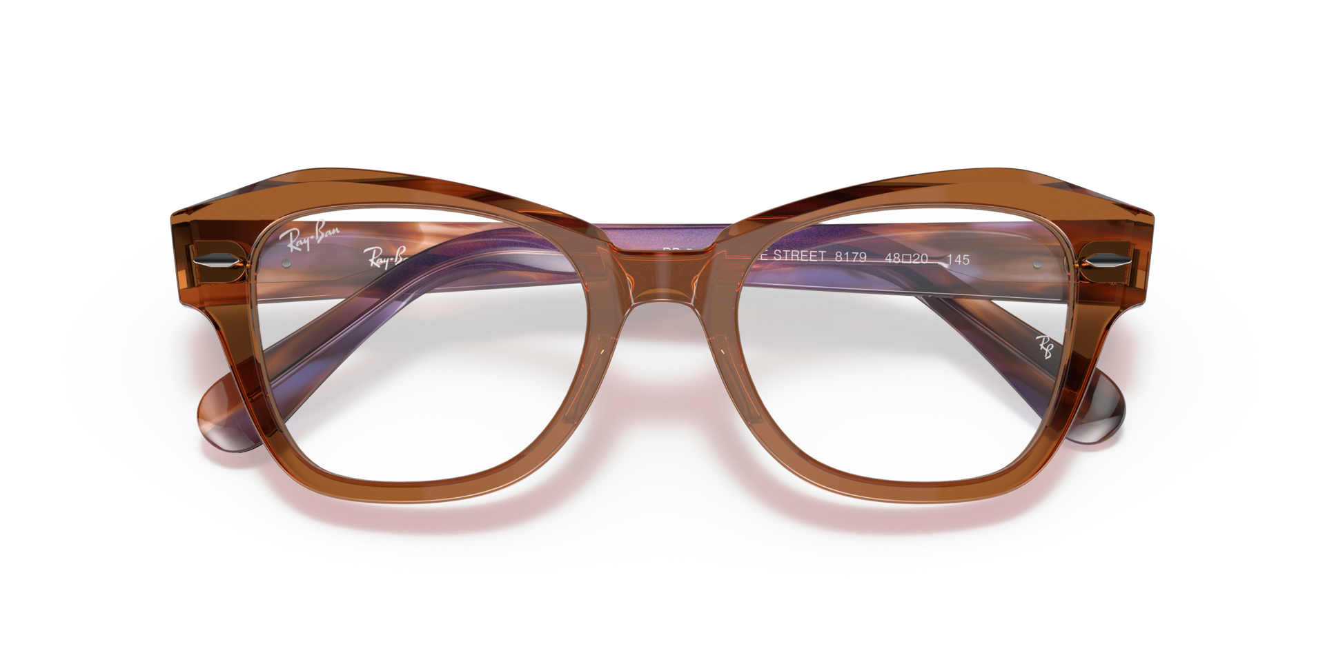Ray-Ban State Street Optics Eyeglasses Striped Violet Havana Frame Clear Lenses Polarized 48-20 139$