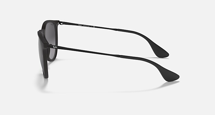 Ray-Ban Erika Classic Black Frame Sunglasses with Dark Gray Lenses ERIKA CLASSIC Sunglasses in Rubber Black and Grey Gradient  main image 3