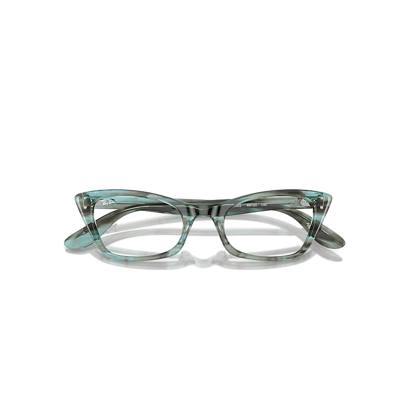 Ray-Ban Lady Burbank Optics Eyeglasses Striped Green Frame Clear Lenses Polarized 49-20