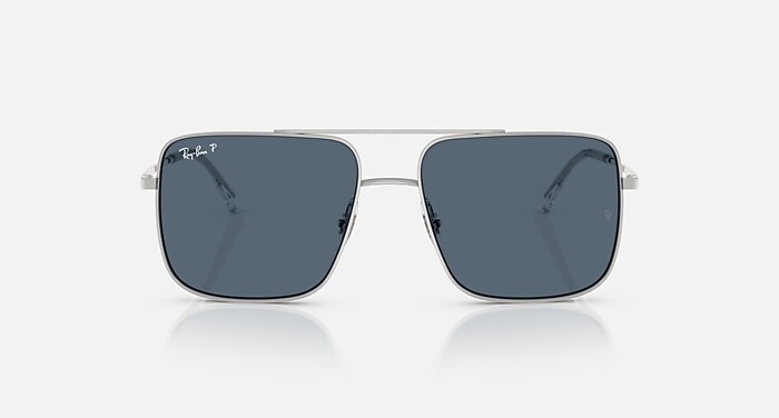 ARI BIO-BASED Sunglasses in Silver and Blue Polarized - RB3758