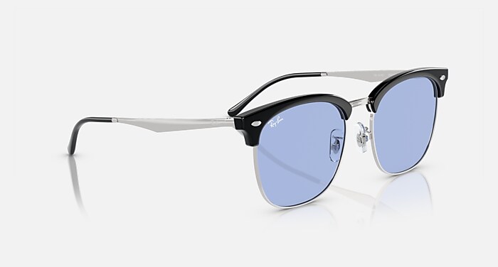 Ray-Ban スクエア型サングラス ブルーレンズ　RB4418D レイバン公式ストア】 Ray-Ban® RB4418D サングラス | シルバー上に
