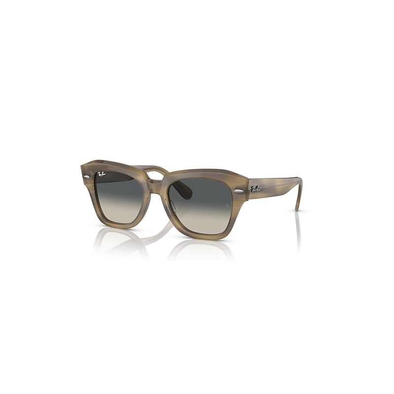 Ray-Ban Sunglasses  State Street - Striped Green Frame Grey Lenses 52-20, RB2186
