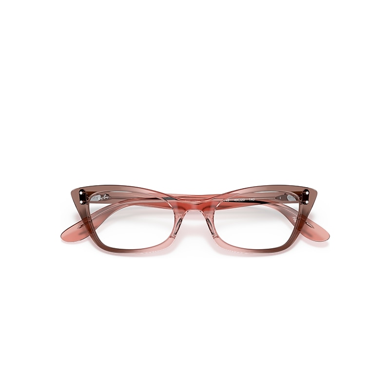 Ray-Ban Lady Burbank Optics Eyeglasses Transparent Pink Frame Clear Lenses 47-20