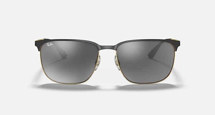 RB3569 Sunglasses in Black On Gold and Grey Gradient Mirror (59-17