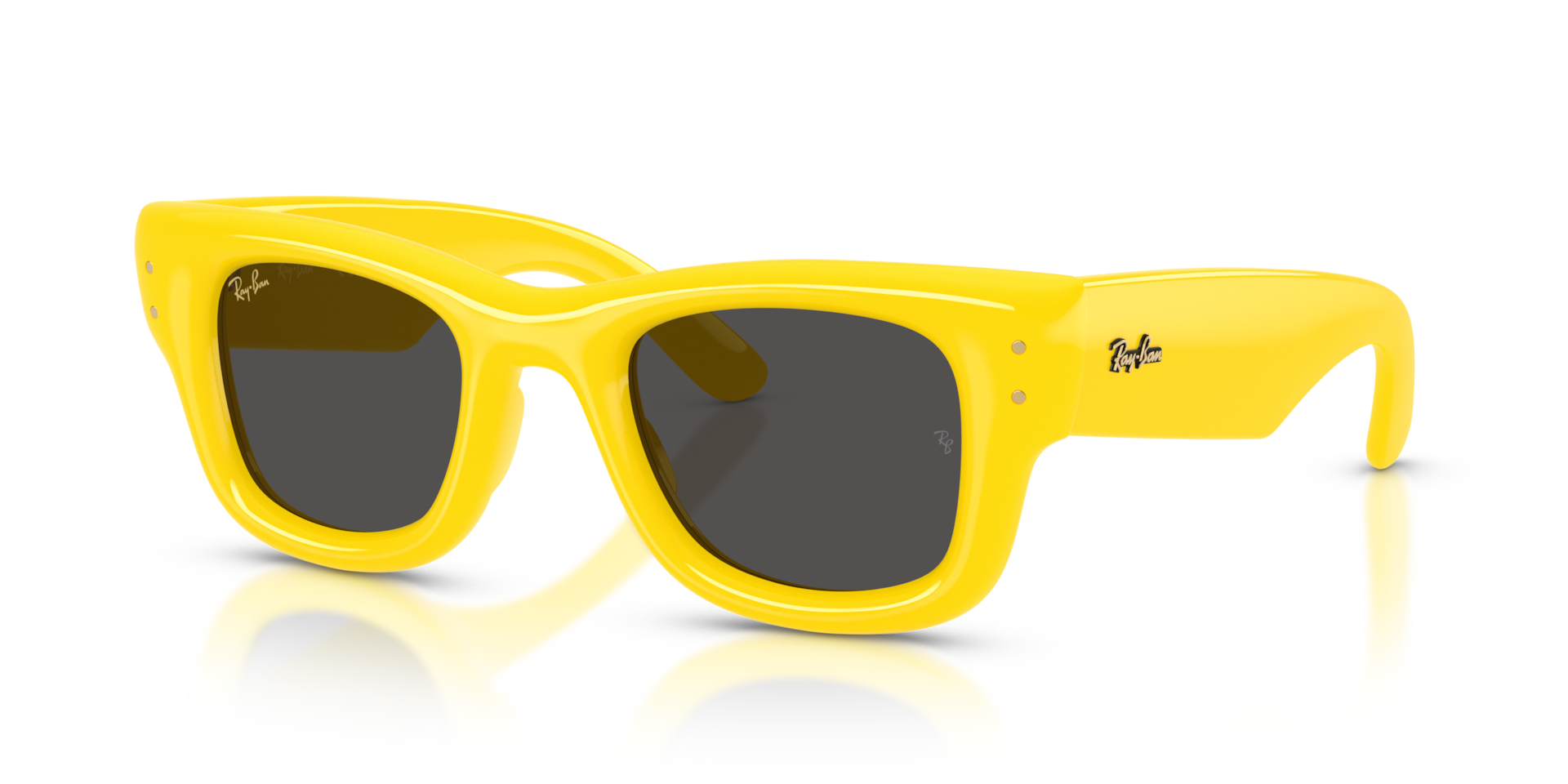 WAYFARER PUFFER Sunglasses in Yellow and Ultra Black - RB4940