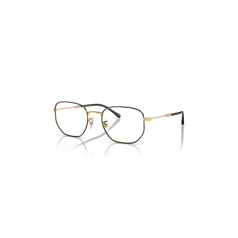 Ray-Ban Eyeglasses Unisex Rb6496 Optics Limited - Black On Gold Frame Demo Lens Lenses Polarized 51-20
