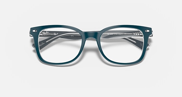 Ray-Ban RB5285 5763 Blue Teal Square Eyeglasses Frames with Case 53-19-145 Ray-ban Eyeglasses RB 5285 5763 Polished Turquoise Square  main image 2