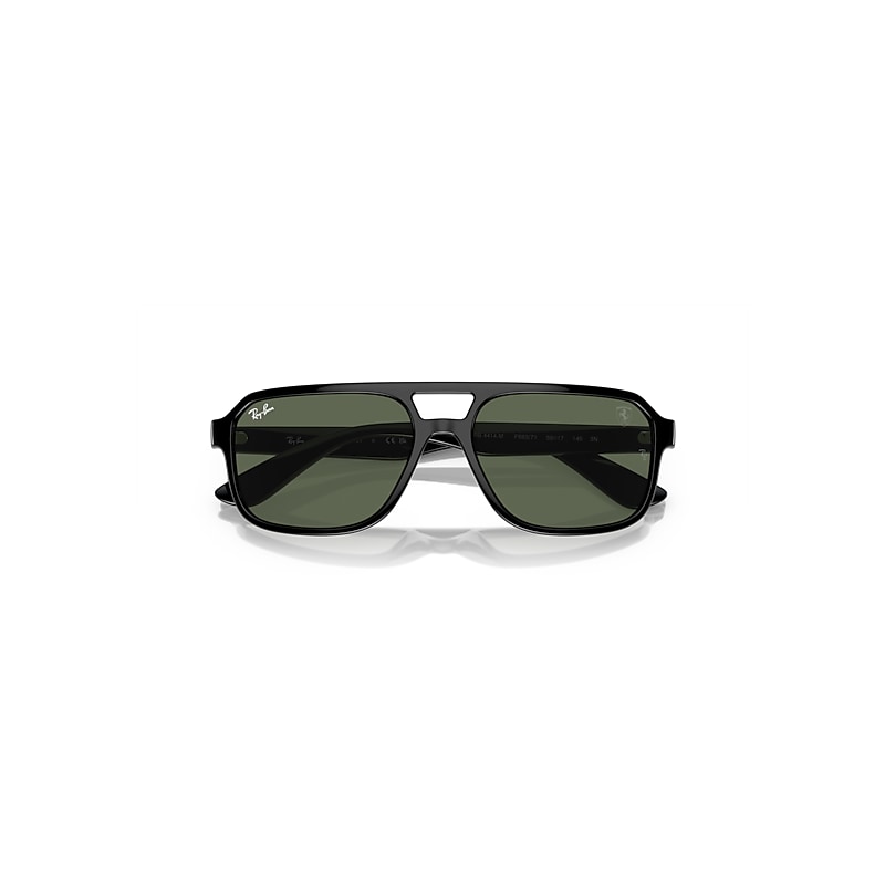 Ray-Ban Rb4414m Scuderia Ferrari Collection Sunglasses Black Frame Green Lenses 58-17