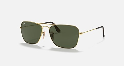 CARAVAN Sunglasses in Arista Gold and G-15 Green - RB3136 | Ray