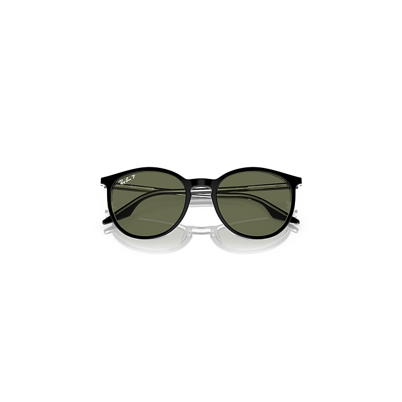 Ray-Ban Rb2204 Sunglasses Black On Transparent Frame Green Lenses Polarized 51-20