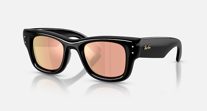 WAYFARER PUFFER Sunglasses in Black and Dark Brown Mirror  display picture 1