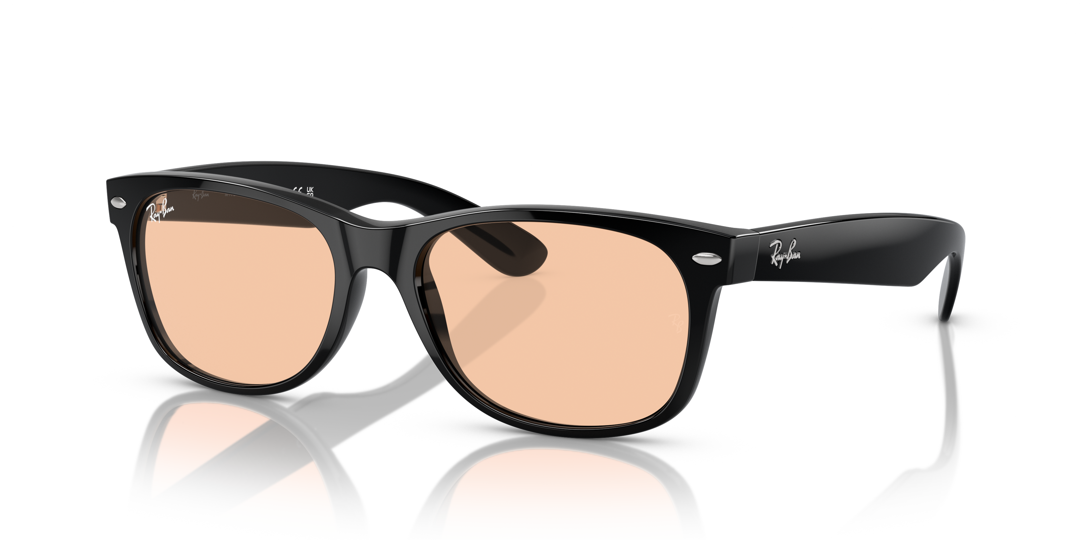 【Ray-Ban】 NEW WAYFARER RB2132-F NEW WAYFARER CLASSIC Sunglasses in Black and Pink - RB2132F | Ray
