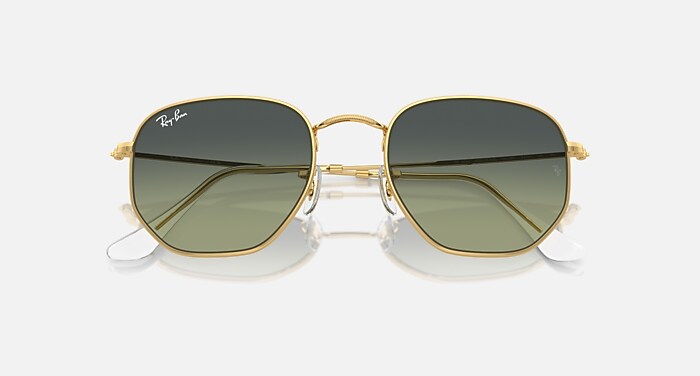 HEXAGONAL Sunglasses in Arista Gold and Green Vintage  display picture 3
