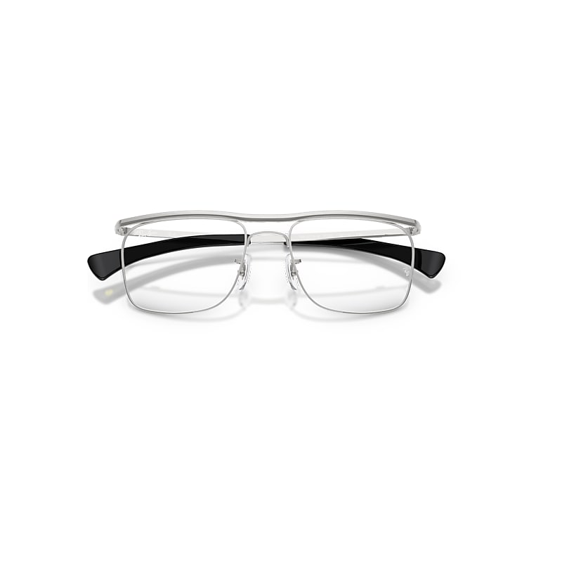 Ray-Ban Rb6519m Optics Scuderia Ferrari Collection Optical Silver Frame Clear Lenses Polarized 52-18