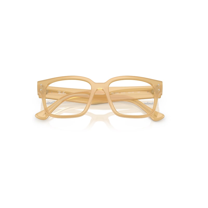 Ray-Ban Laurene Optics Bio-based Eyeglasses Transparent Beige Frame Clear Lenses Polarized 51-18