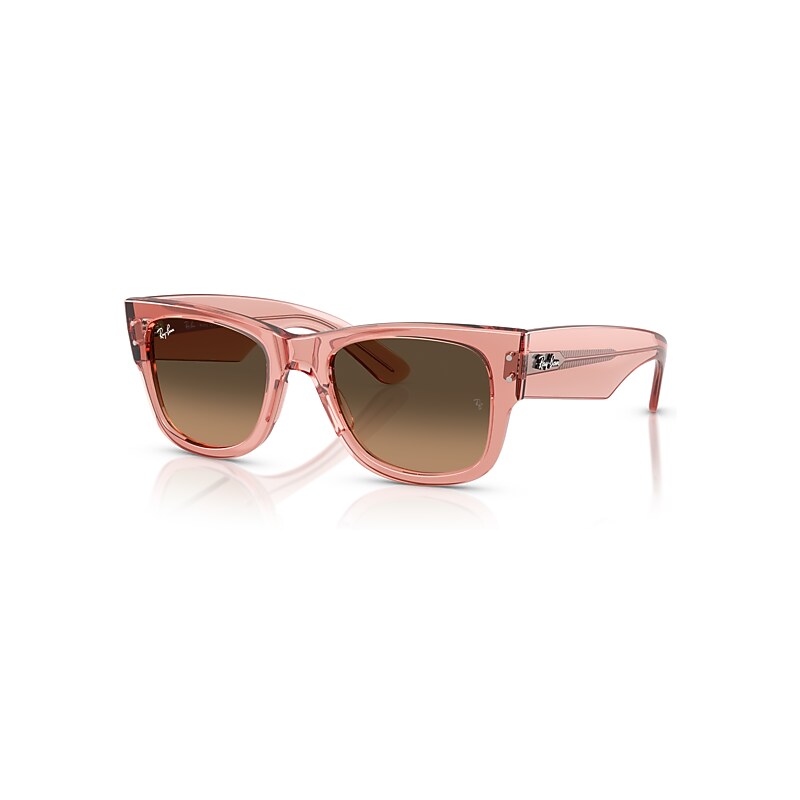 Ray-Ban Sunglasses  Mega Wayfarer - Transparent Pink Frame Brown Lenses 51-21, RB0840S