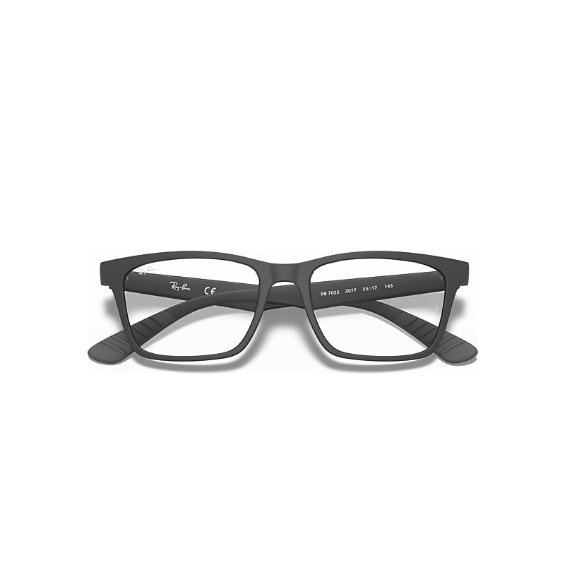 Ray-Ban Rb7025 Optics Optical Black Frame Clear Lenses Polarized 53-17