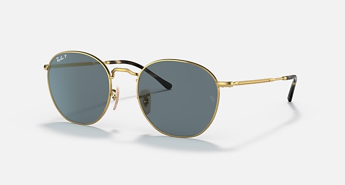 極美品 レイバン サングラス RB3772 ROB ロブ ブルーレンズ シルバー ROB Sunglasses in Arista Gold and Dark Blue Polarized - RB3772