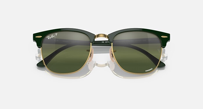 CLUBMASTER POLARIZED+ LENSES Polarized Sunglasses in Green On Gold