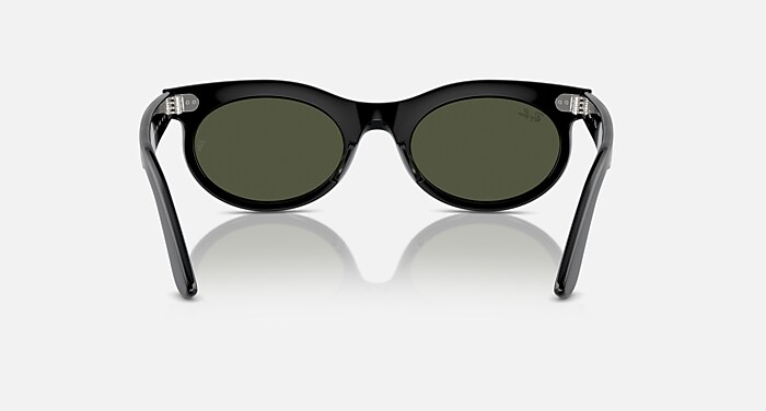 WAYFARER OVAL Sunglasses in Black and Green (50-22) - RB2242 | Ray