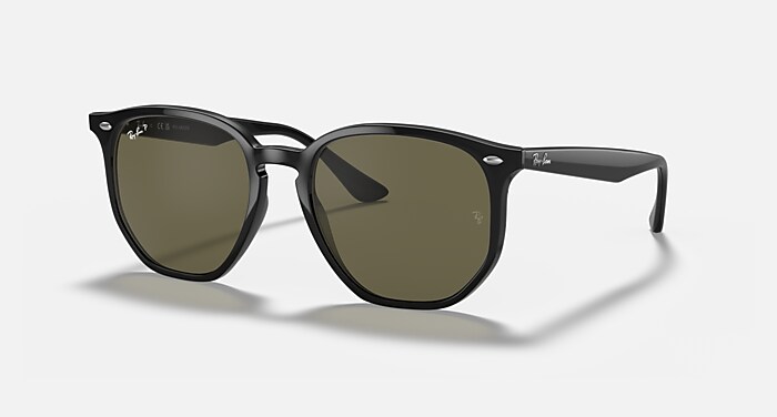 Ray-Ban サングラス RB4306 ブラック ブルーグラデーション RB4306 Polarized Sunglasses in Black and G-15 Green Polarized (54