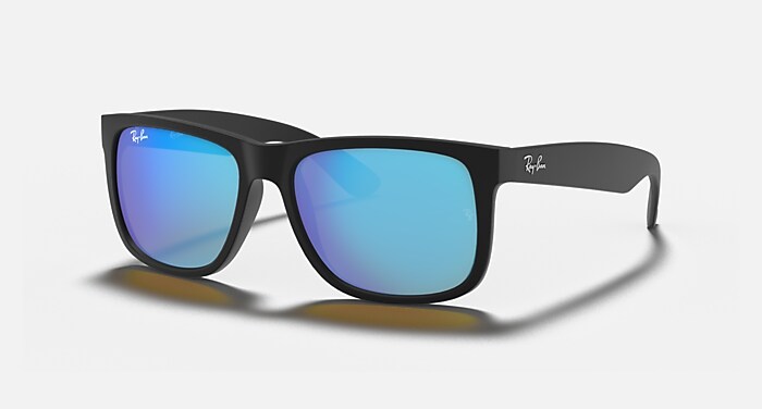 JUSTIN COLOR MIX Sunglasses in Rubber Black and Blue Mirror  display picture 2