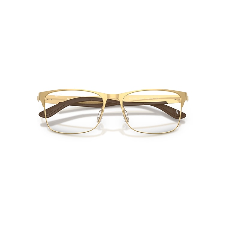 Ray-Ban Rb7550 Optics Optical Arista Gold Frame Clear Lenses Polarized 55-18