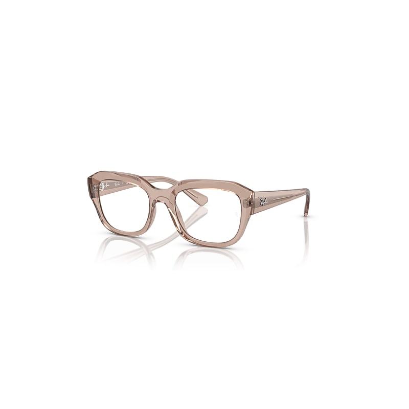Ray-Ban Eyeglasses Unisex Leonid Optics Bio-based - Transparent Light Brown Frame Clear Lenses Polarized 54-20
