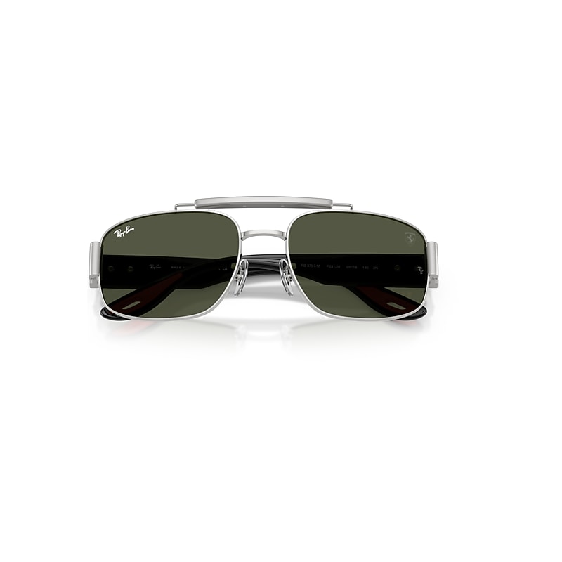 Ray-Ban Rb3797m Scuderia Ferrari Collection Sunglasses Black Frame Green Lenses 58-18