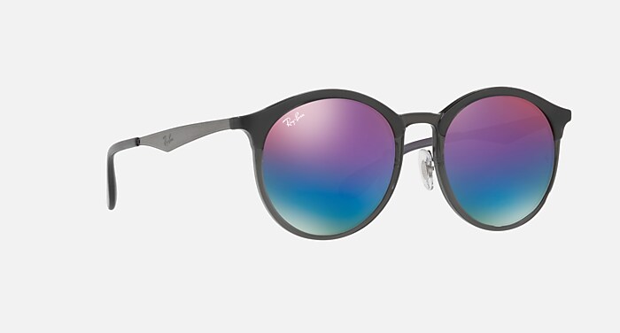 EMMA Sunglasses in Grey and Blue/Violet Gradient Mirror (53-20