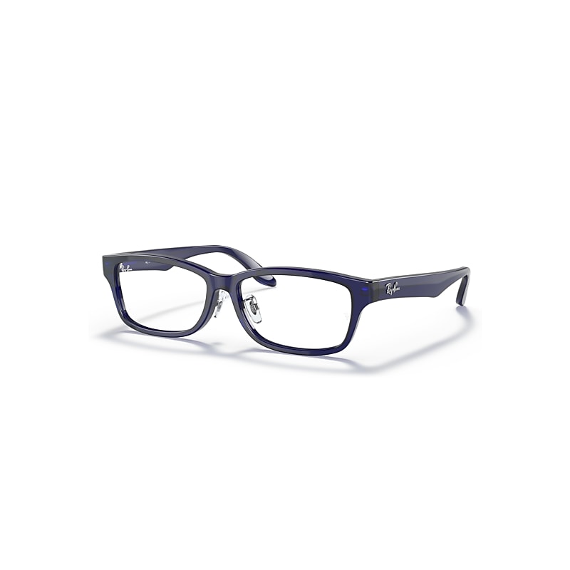 Ray-Ban Eyeglasses Unisex Rb5408 Optics - Transparent Dark Blue Frame Clear Lenses Polarized 57-15