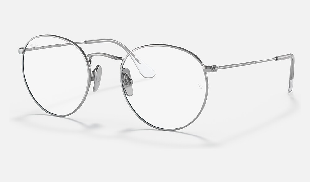 ROUND TITANIUM OPTICS メガネ シルバー と クリア (50-21) - RB8247V