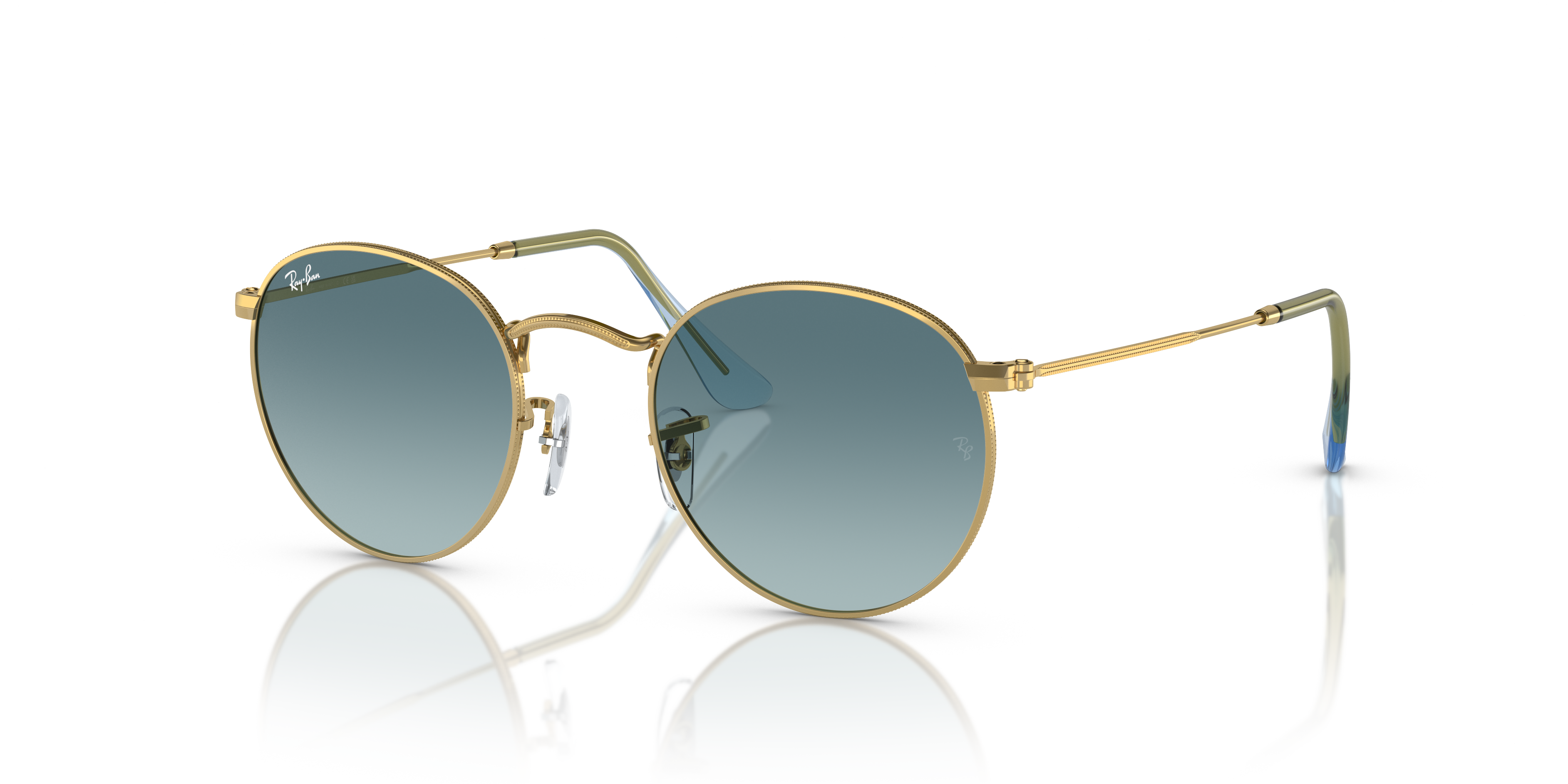 ROUND METAL Sunglasses in Gold and Blue - RB3447 | Ray-Ban® US