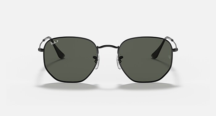 Ray-Ban Hexagonal Flat Polarized Lenses - Polished Black Ray-Ban Sunglasses, RB3548N HEXAGONAL FLAT LENSES - Macy main image 3