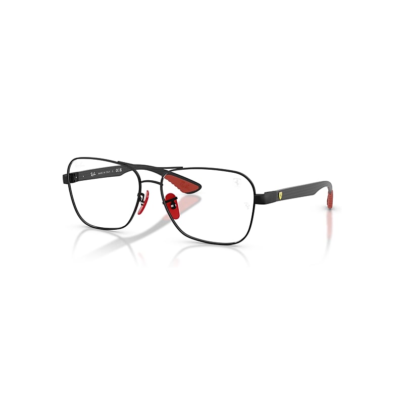 Ray-Ban Eyeglasses  Rb8436m Optics Scuderia Ferrari Collection - Dark Carbon Frame Clear Lenses Polarized 58-15, RX8436M
